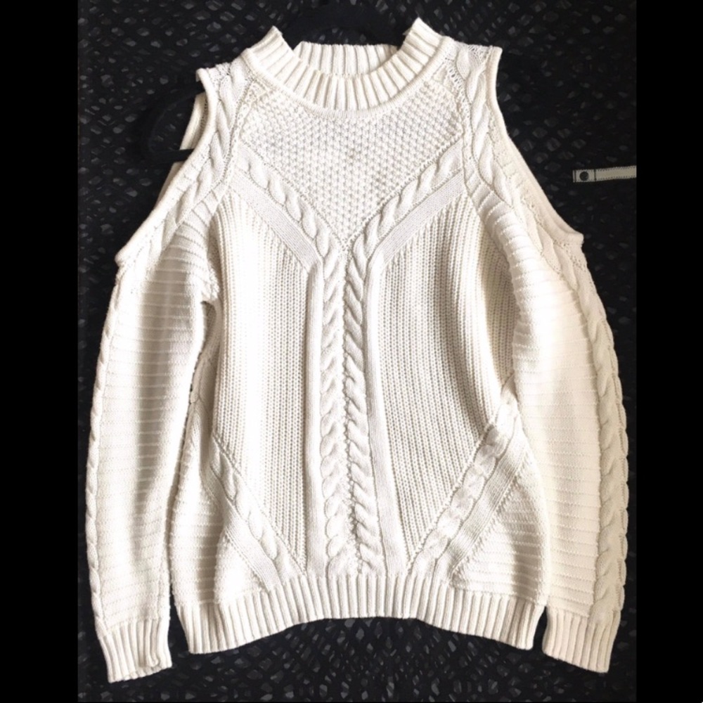 Cold shoulder sweater